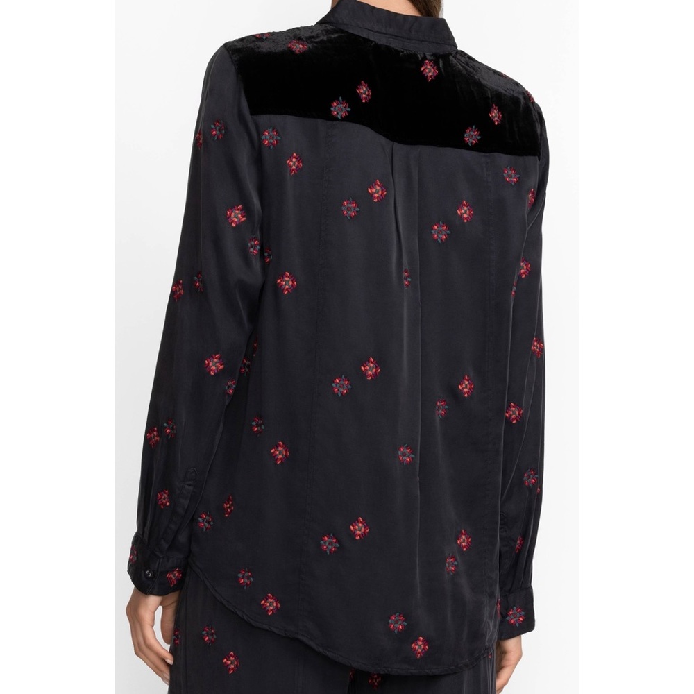 Johnny Was, Workshop, Maxine Western Embroidered Seamed Long Sleeve Shirt - Picture 8 of 16
